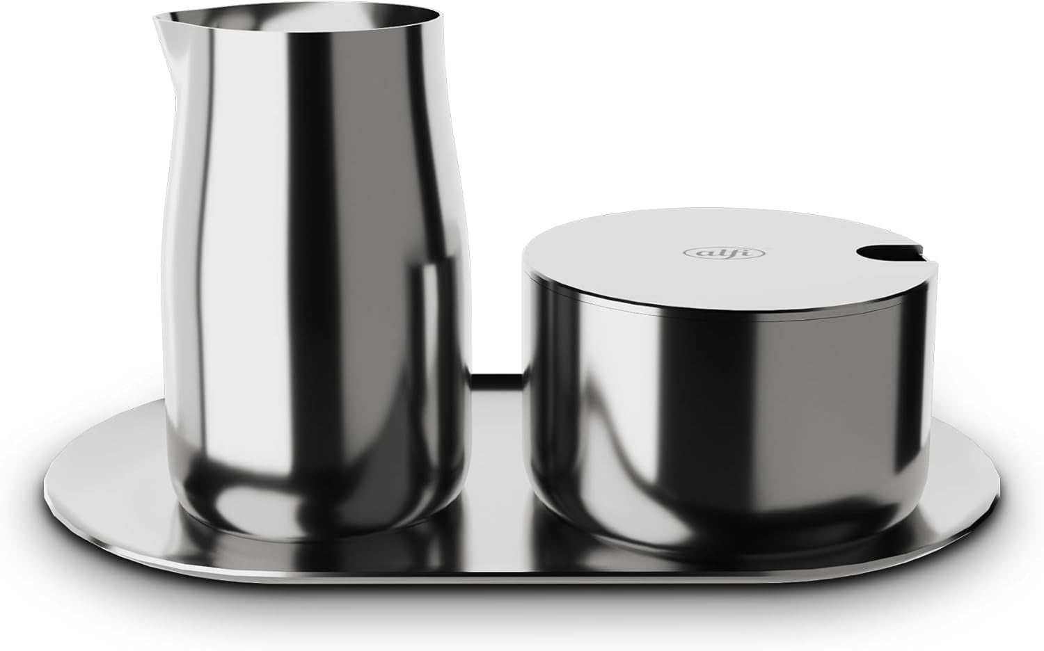 MJÖLK OCH SOCKER SET alfi högkvalitativt polerat rostfritt stål mjölk- och sockerset, elegant design, tål diskmaskin, hållbart