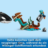 LEGO City Arctic Research Ship, stor flytande leksaksbåt med helikopter, uppblåsbar båt, Rov-ubåt, vikingavrak, 7 minifigurer och späckhuggarfigur, present till barn från 7 år och uppåt 60368 Byggset Besuche den LEGO-Store