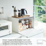 Yamazaki 4352 TOWER Brödkorg, vit, stål, minimalistisk, 40 x 34,5 x 24 cm Matförvaringslådor Naty Shop
