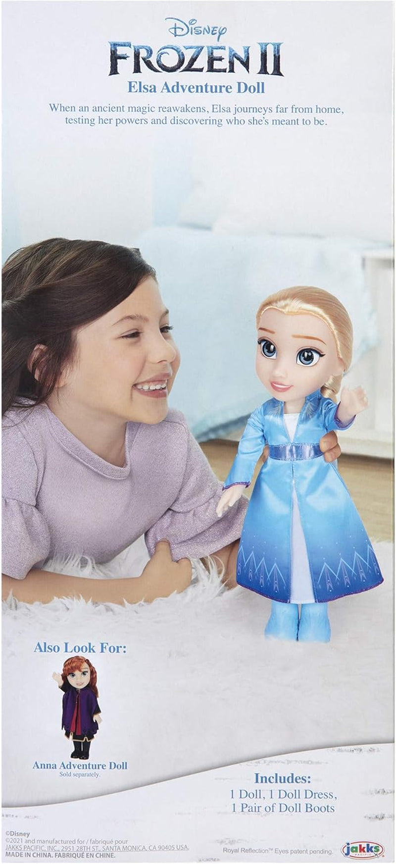 Disney Frozen 2 Elsa Travel Doll, 35 cm docka med kultfilminspirerad klänning, stövlar och långt flätat hår för extra lektid, för tjejer från 3 år och uppåt