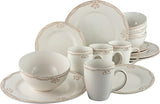 CreaTable, 23601, Romantic Vintage Series, 16-delat servisset för 4, kombinerad porslinsservice, diskmaskin och mikrovågssäker, kvalitetstillverkning