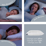 Dreamyblue Premium Sömnkudde - Strimlad Memory Foam Fyllning [Justerbar Loft] Tvättbart bambu-vunnet Viskosöverdrag - För glidande sidor, rygg och mage - Naty Shop Standardkuddar