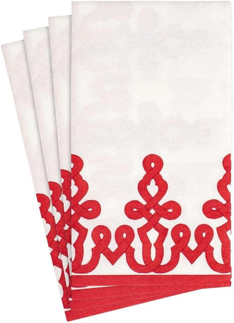 Dessin Passementerie pappersservetter, linne, röda, 12 st per förpackning