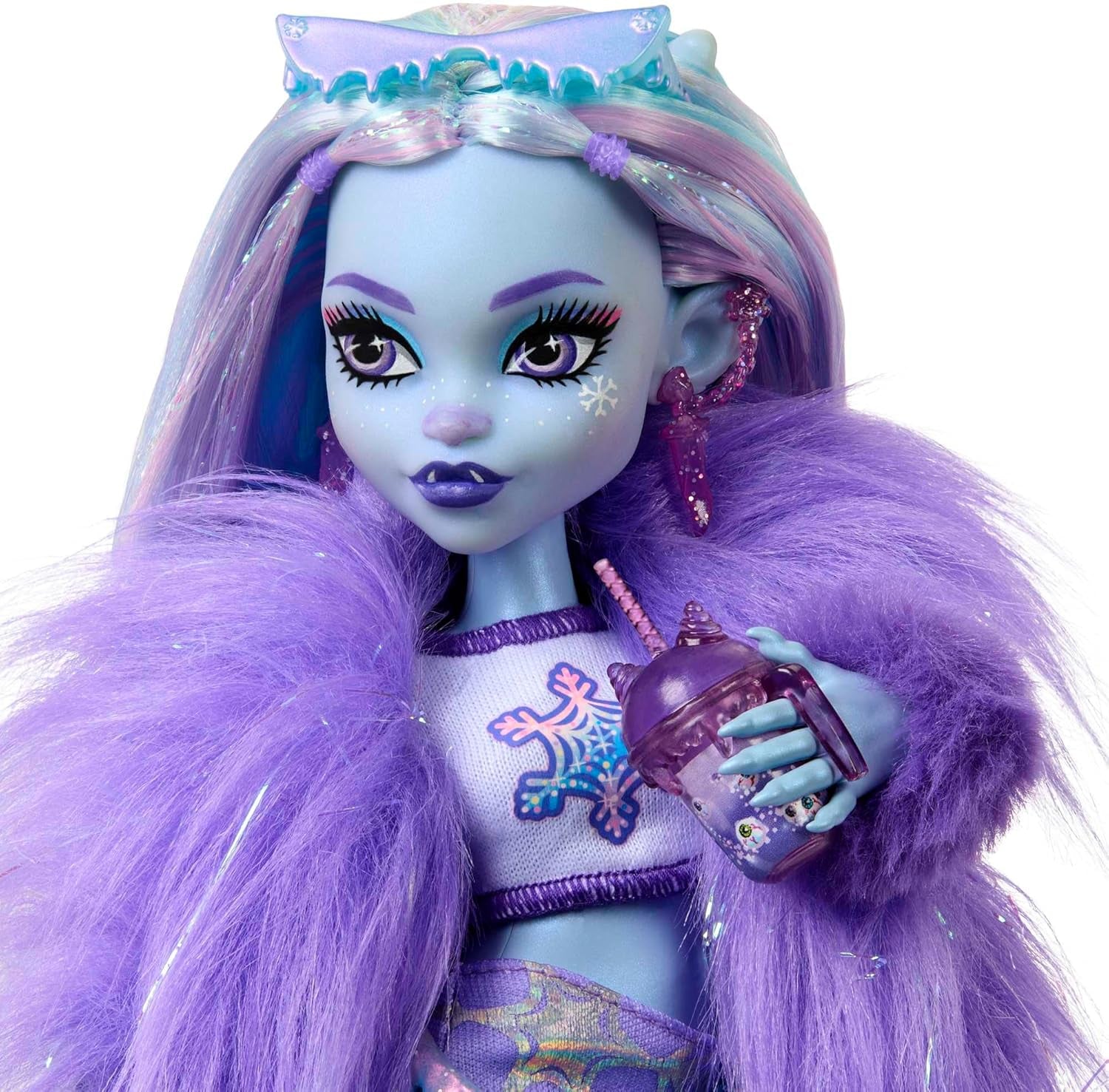 Monster High Abbey Bominable Yeti med Mammoth Pet och tillbehör - Spökliknande Snowflake Look för barn 4+, HNF64 Naty Shop Dolls