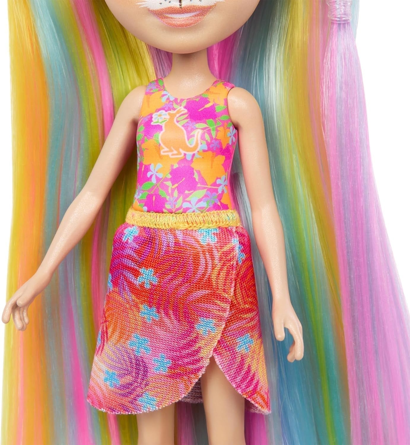 Enchantimals dockor, Sunshine Beach Deluxe hårdocka och djurvän, liten docka med avtagbar kjol och tillbehör, presenter för barn, HTJ70 Naty Shop Dolls