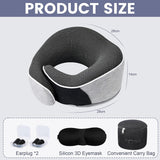Nackkudde Memory Foam Resekudde Ergonomisk design Memory Foam Nackkudde med ögonmask 2 öronproppar och förvaringsväska Perfekt för att sova på vägen när du reser Naty Shop Cervikala ortopediska kuddar