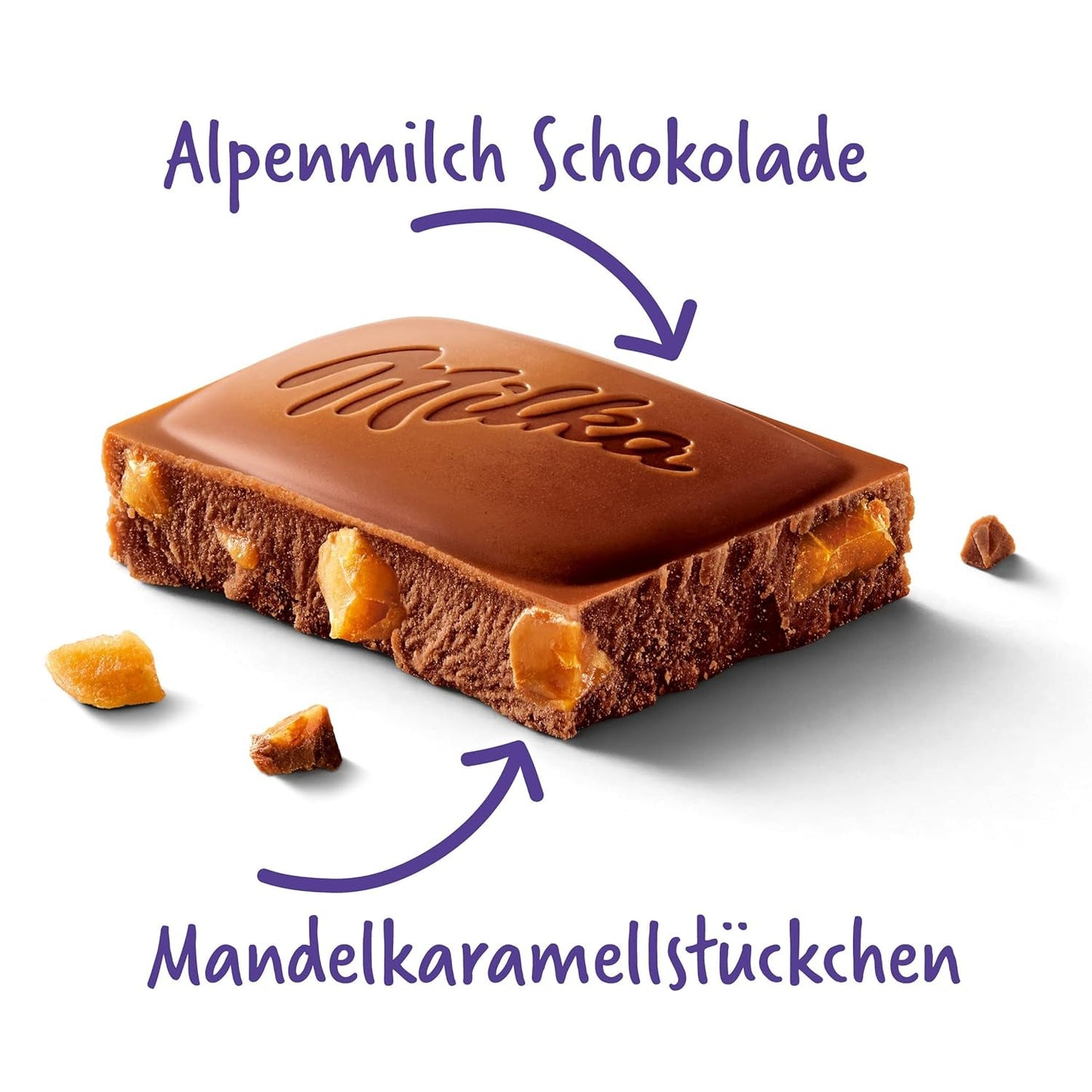 & Daim 1 x 100g I Alpin mjölkchoklad I med bitar av kola och mandel I 100% Alpin mjölkchoklad I Chokladkaka med Daim (Pack 4)
