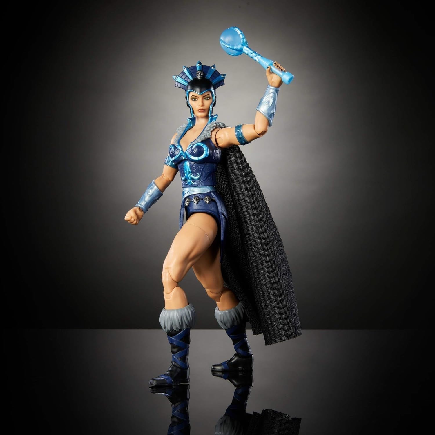 Universums mästare Masterverse Action Figur Ca. 18 cm lång, New Eternia Evil-Lyn, MOTU Toy Villainess, Sorceress, 30 Movement Points, Crystal Ball Wand, JBP77 Actionfigurer Naty Shop