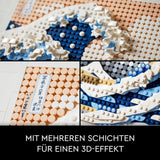 LEGO 31208 Art Hokusai - The Great Wave 3D japanska väggdekorationer Hantverksset Inramad havsduk Vuxenhobbyer DYI Hemkontorsdekorationer Byggsatser Besuche den LEGO-Store