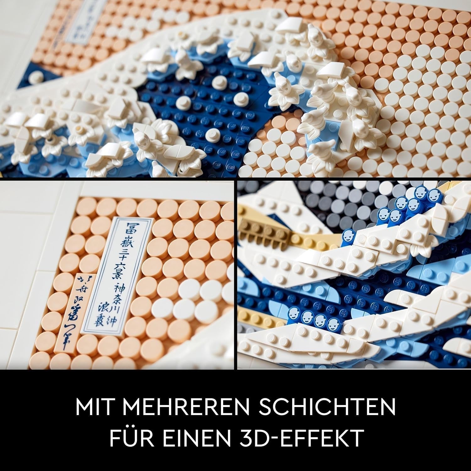 LEGO 31208 Art Hokusai - The Great Wave 3D japanska väggdekorationer Hantverksset Inramad havsduk Vuxenhobbyer DYI Hemkontorsdekorationer Byggsatser Besuche den LEGO-Store