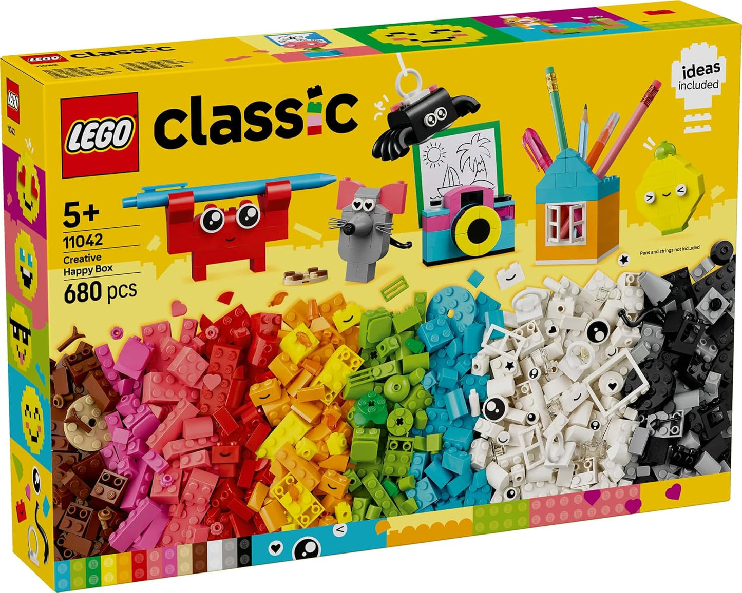LEGO Classic Creative Fun Box, färgglada byggstenar för fantasifulla rollspel, Byggset för nybörjare, Leksaker för flickor och pojkar från 5 år, Återbyggbara modeller 11042 Byggset Besuche den LEGO-Store