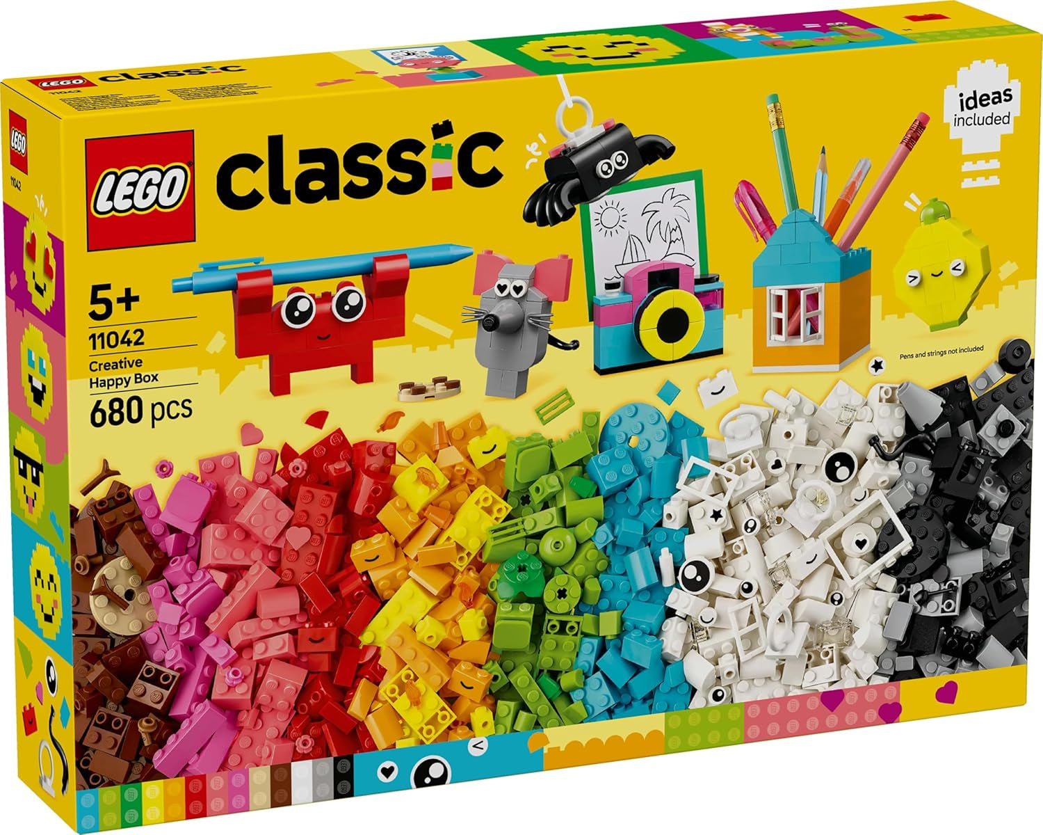 LEGO Classic Creative Fun Box, färgglada byggstenar för fantasifulla rollspel, Byggset för nybörjare, Leksaker för flickor och pojkar från 5 år, Återbyggbara modeller 11042 Byggset Besuche den LEGO-Store