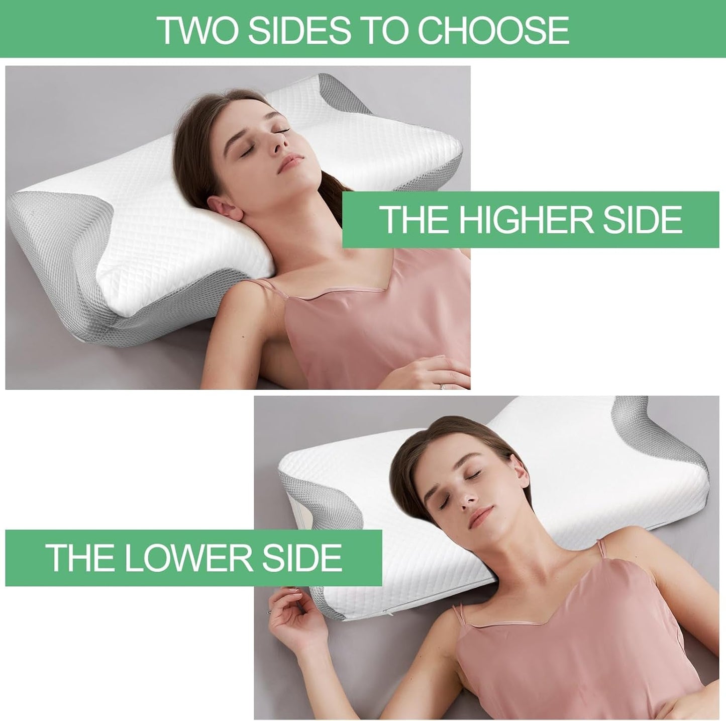 Ortopedisk kudde, nackvärkskudde, memory foam kudde, ortopedisk nackkudde, ortopedisk sovkudde, ortopedisk nackstödskudde, antisnarkande kudde delar Cervikala ortopediska kuddar Naty Shop