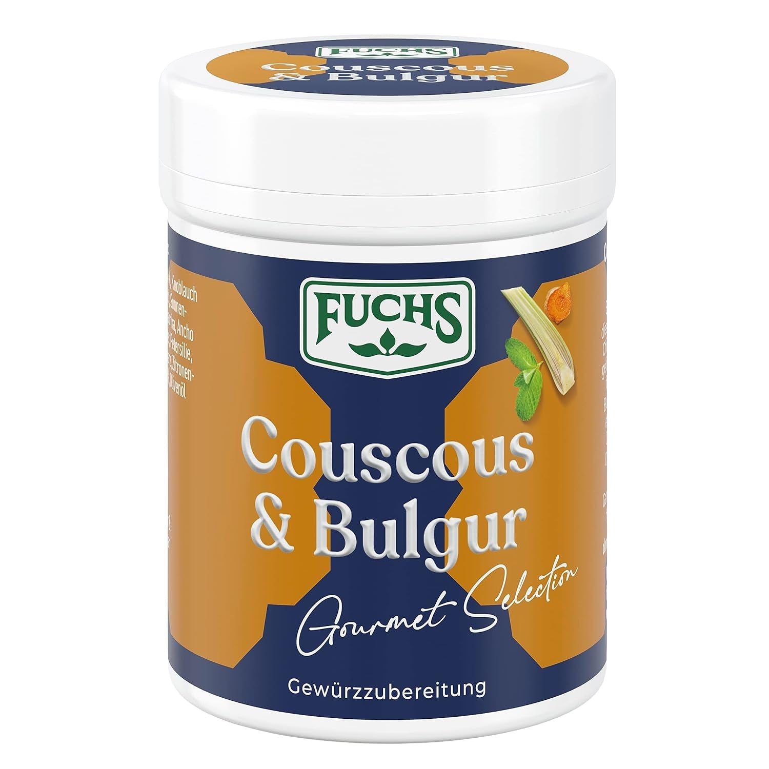 Fuchs Spices Gourmet Selection Mellanöstern/Afrika - Couscous och Bulgur Spice Mix Påfyllningsbar kryddmix för kryddning Bulgurrätter Vegansk 55g