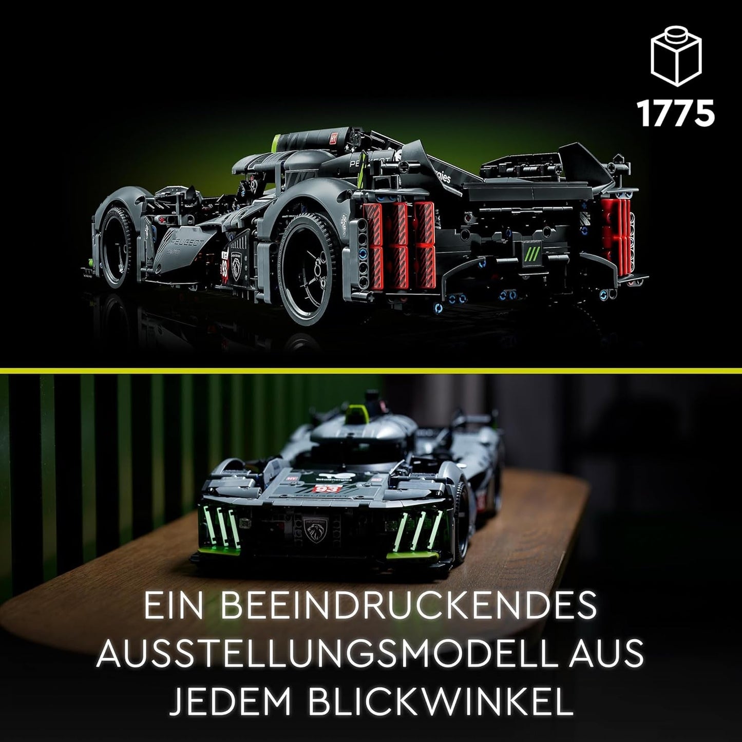 LEGO 42156 Technic Peugeot 9X8 24H Le Mans Hybrid Hypercar Legendarisk racerbil Vuxenmodell Kit 1:10 Motorsportbil Samlarobjekt för avancerade spelare Byggsatser Besuche den LEGO-Store