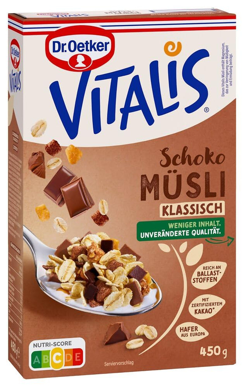 Dr. Oetker Vitalis Chokladmüsli Classic: Frukostmüsli med mjölk och mörk choklad, förpackning om 7 (7 x 600g)
