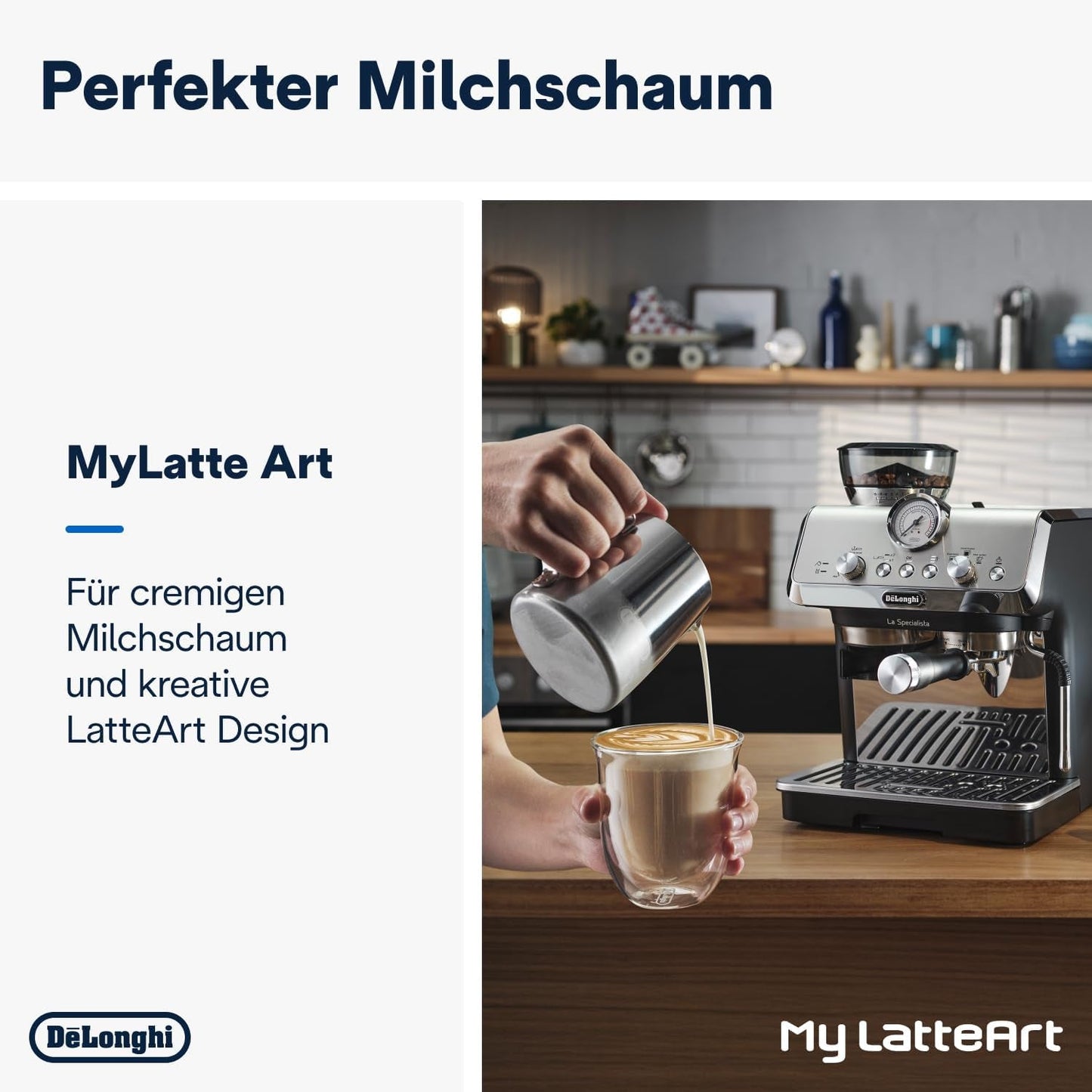 De'Longhi La Specialista Arte EC9155.MB portafilter espressomaskin med kvarn, 8 malinställningar, 15 bar tryck, 3 temperaturinställningar, mjölkskummare, 1550W, 1,7L tank, rostfritt stål/svart, inklusive barista kit