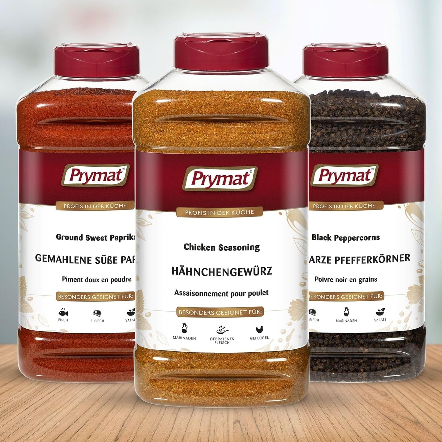 Prymat Hähnchengewürz 1100g, Gewürzmischung für Hhn, Turkiet, Ente, Gans, Grillgewürze, Marinade für Fleisch im Streuer