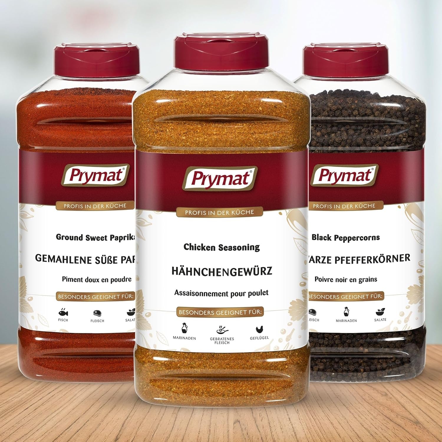 Prymat Hähnchengewürz 1100g, Gewürzmischung für Hhn, Turkiet, Ente, Gans, Grillgewürze, Marinade für Fleisch im Streuer