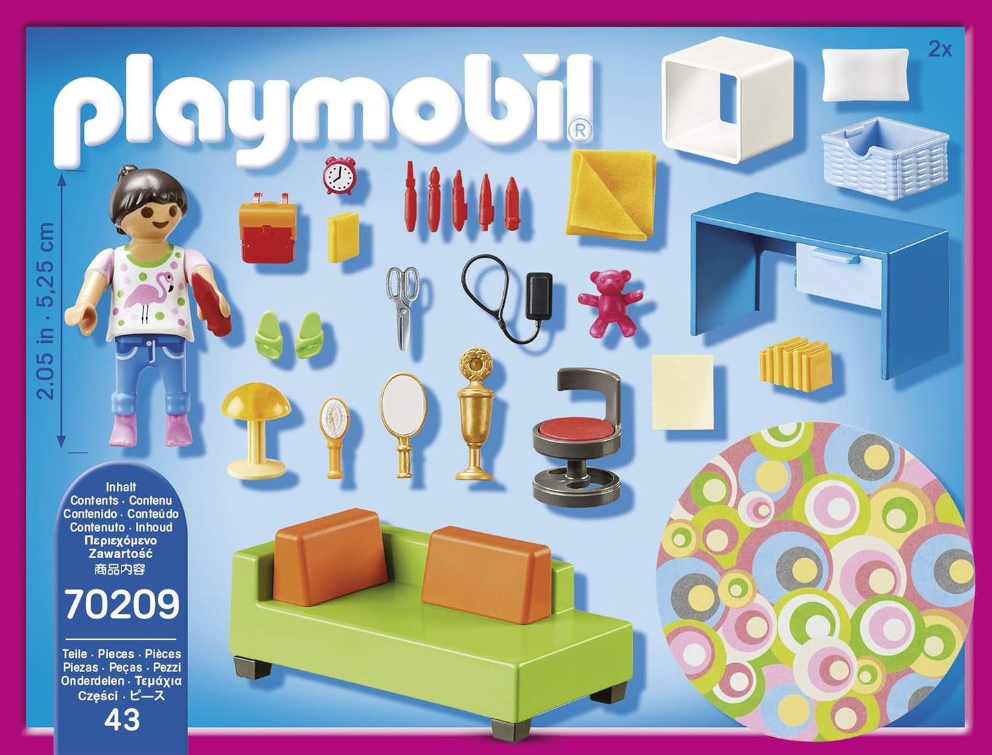 PLAYMOBIL dockskåp 70209 Ungdomsrum med tjejfigur och tillbehör, från 4 år Dollhouses Naty Shop