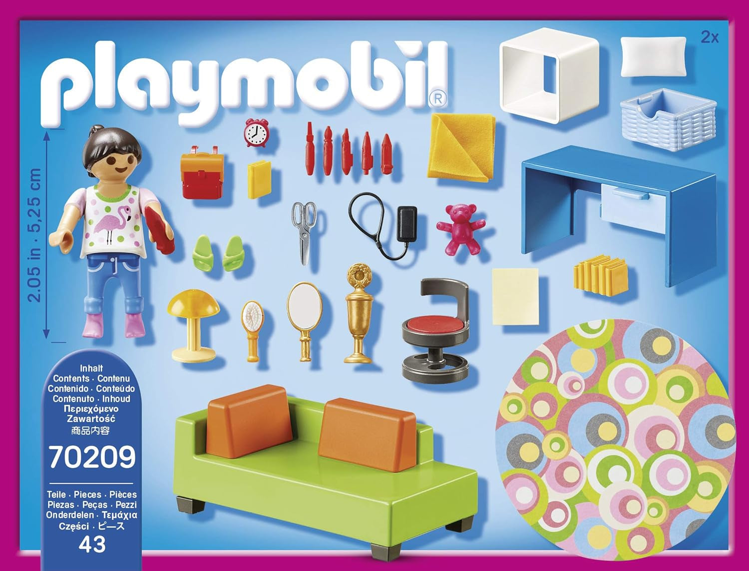 PLAYMOBIL dockskåp 70209 Ungdomsrum med tjejfigur och tillbehör, från 4 år Dollhouses Naty Shop