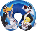 Warner Bros Looney Tunes Baby Girls Nackkudde Mjuk resebil Bugs Bunny Daffy Duck Silvestro Titti Comfort Cartoon Blue Naty Shop Resekuddar Standardtitel
