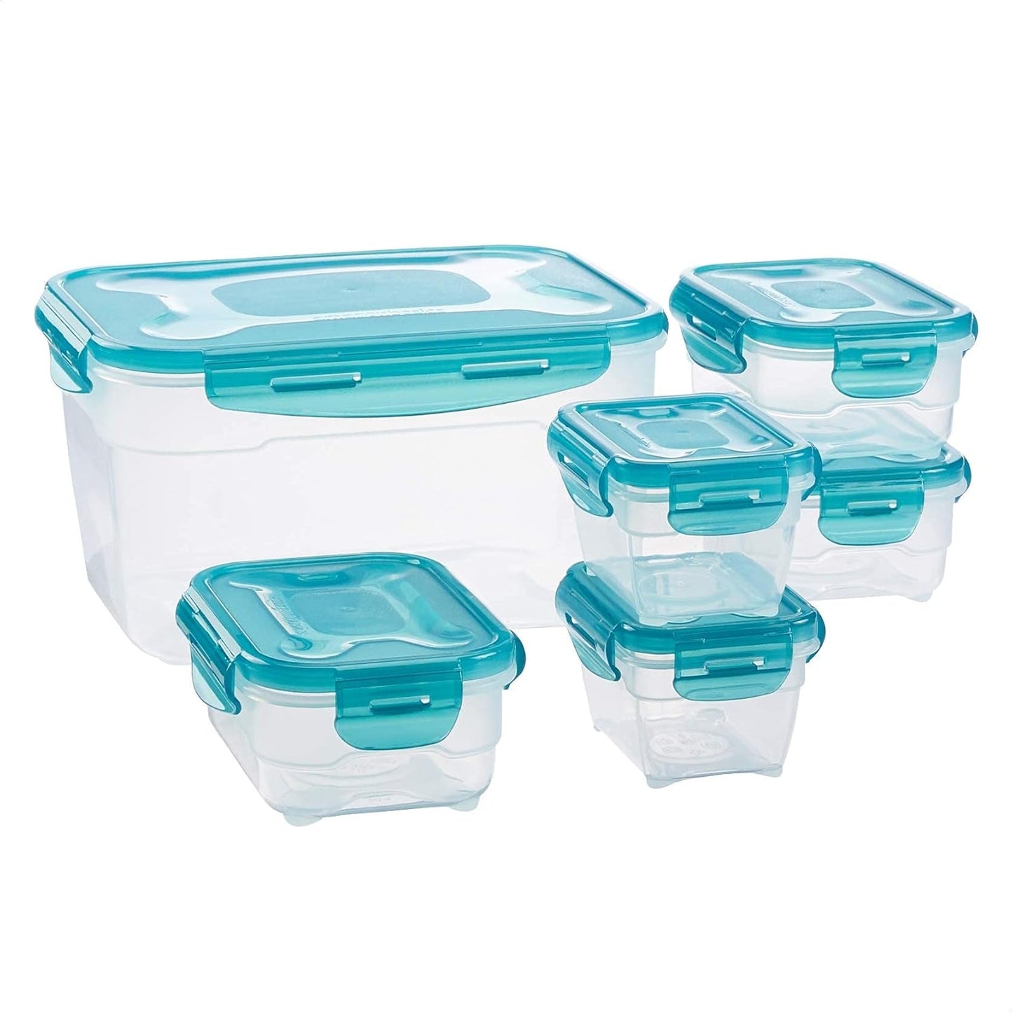 Amazon Basics Frysbehållare i ett set med lock Läckagesäkra staplingsbara kyl/frys BPA-fri plastmikrovågsugn och diskmaskinsäker 3 x 1,2L klara matförvaringslådor Naty Shop Single 6-pack 1-pack