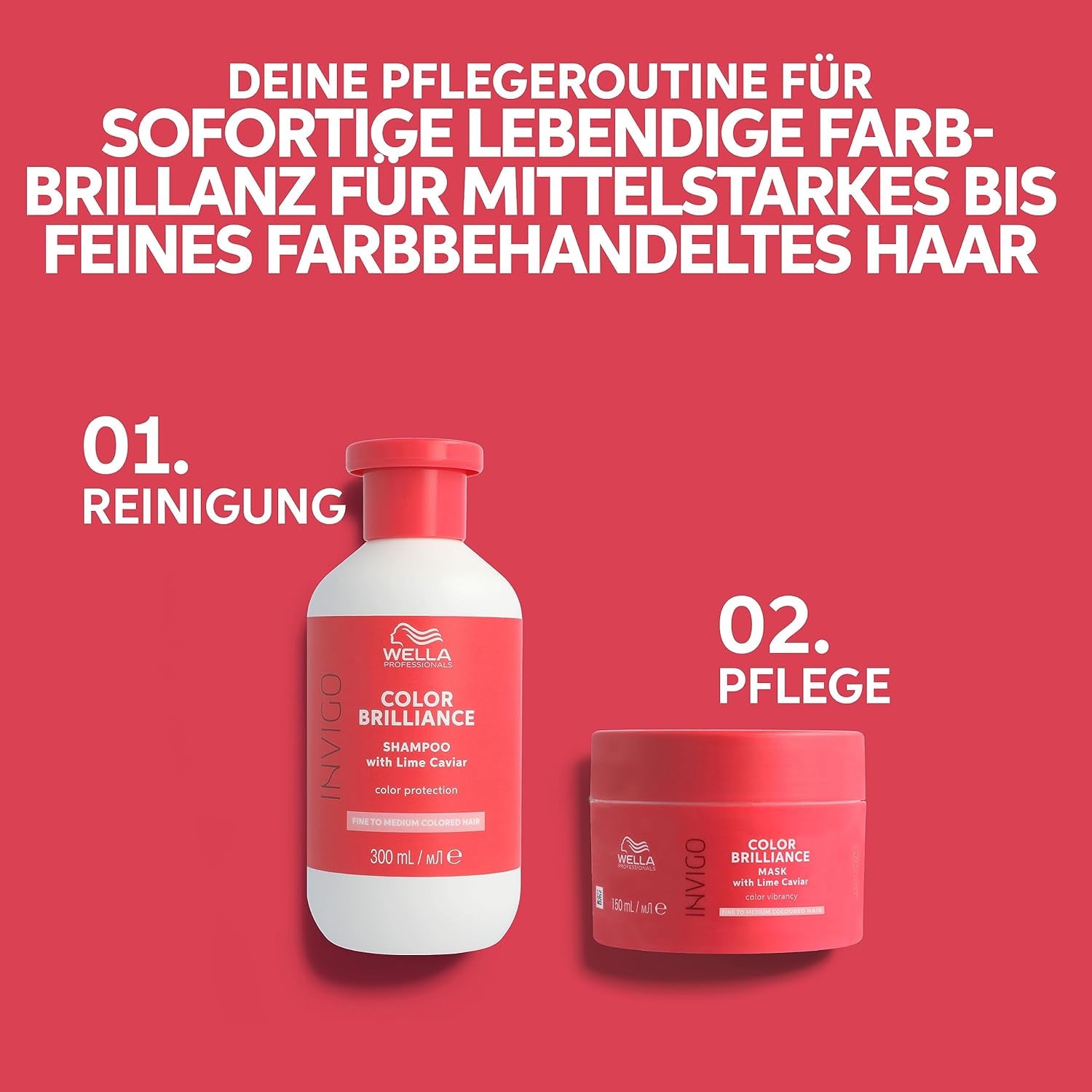 Wella Professionals Invigo Color Brilliance - Schampo, balsam och färgskyddsmask för fint och tjockt färgat hår - med vitamin E, antioxidanter och lågt pH - utjämnande och närande Naty Shop Hair Mask