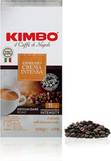 3x Kaffebönor Espresso Cream Intense, Medium Dark Roast, Hela Kaffebönor, 1 kg påse, Kaffe från Neapel