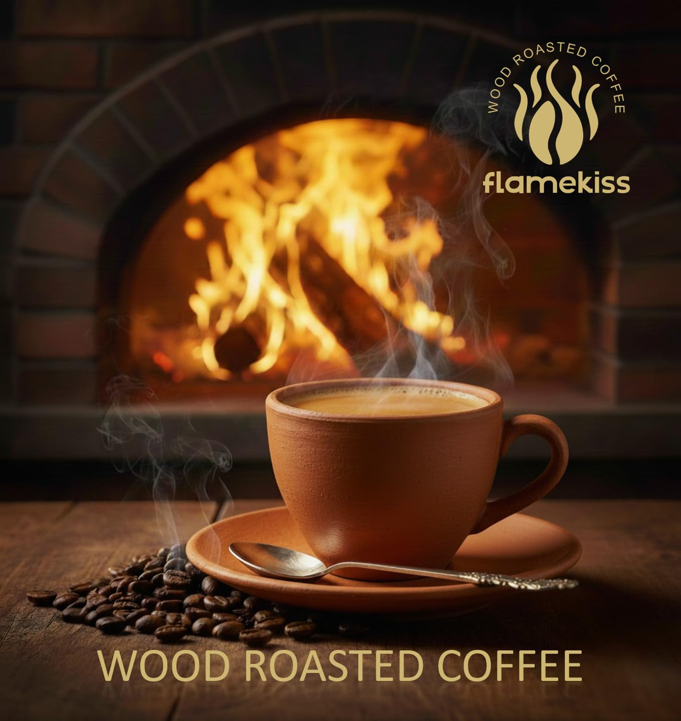 Kaffebönor 1 kg – Arabica och Robusta espressobönor av hög kvalitet, handrostade över en vedeld för en rik och aromatisk kaffeupplevelse av hela bönor