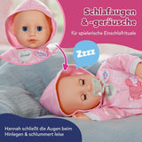 BABY Born Hannah Play with Me - Babydocka med 5 funktioner - Mjuk materialkropp inklusive tillbehör - 36 cm docka - Batteridriven - Lämplig för barn från 1 år