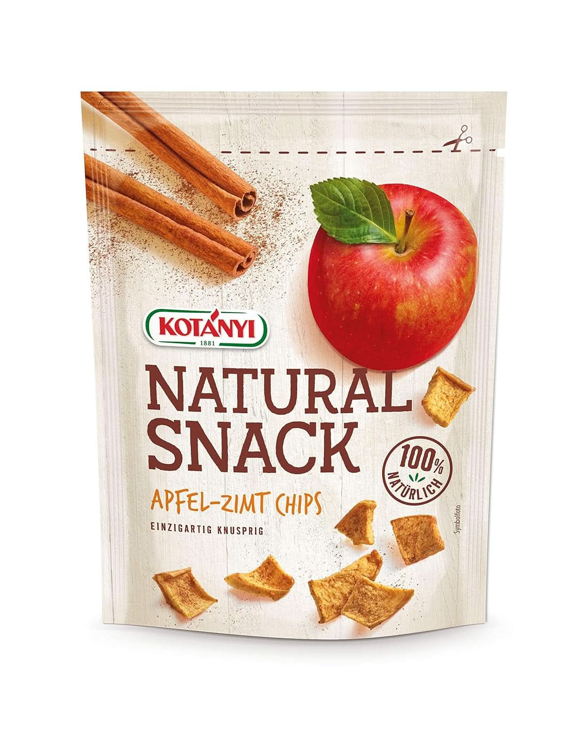 Kotanyi torkade äppelbitar med kanel, 100 % naturligt, 9 x 40 gram torkade produkter Naty Shop