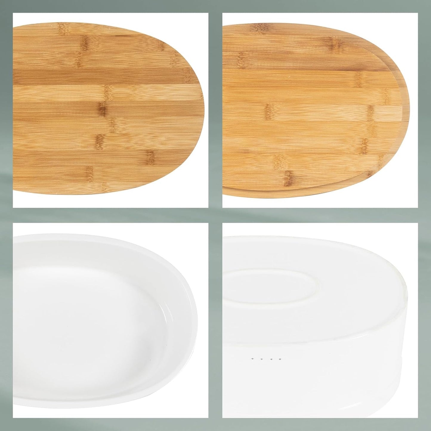 FPA brödlåda med ventilationshål, keramisk brödlåda, SALENA, brödskål, vit, 36,5 x 23,5 x 14 cm Matförvaringslådor Naty Shop