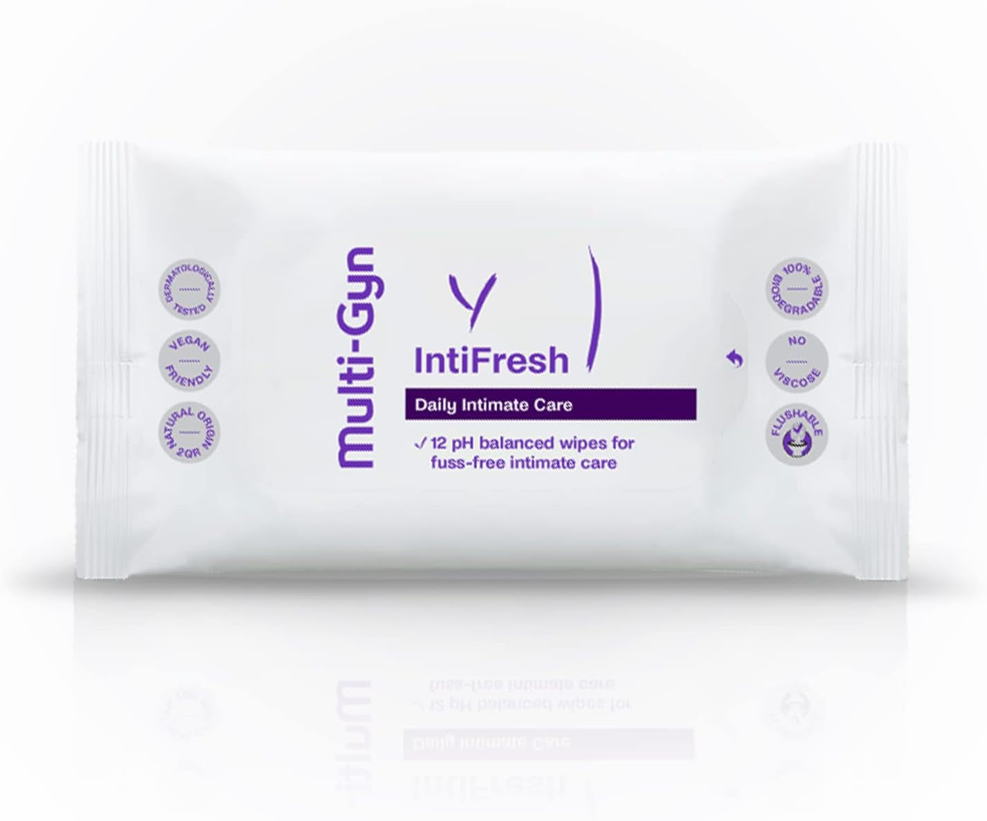 Multi-Gyn Intifresh, intimservetter för utvärtes bruk, 12 våtservetter