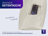 Traumnacht Cosy Ryggkudde, läskudde, 70 x 40 cm beige, avtagbart och tvättbart överdrag av 100 % polyester, praktisk sidficka, Oeko-Tex certifierad, tillverkad enligt tyska kvalitetsstandarder