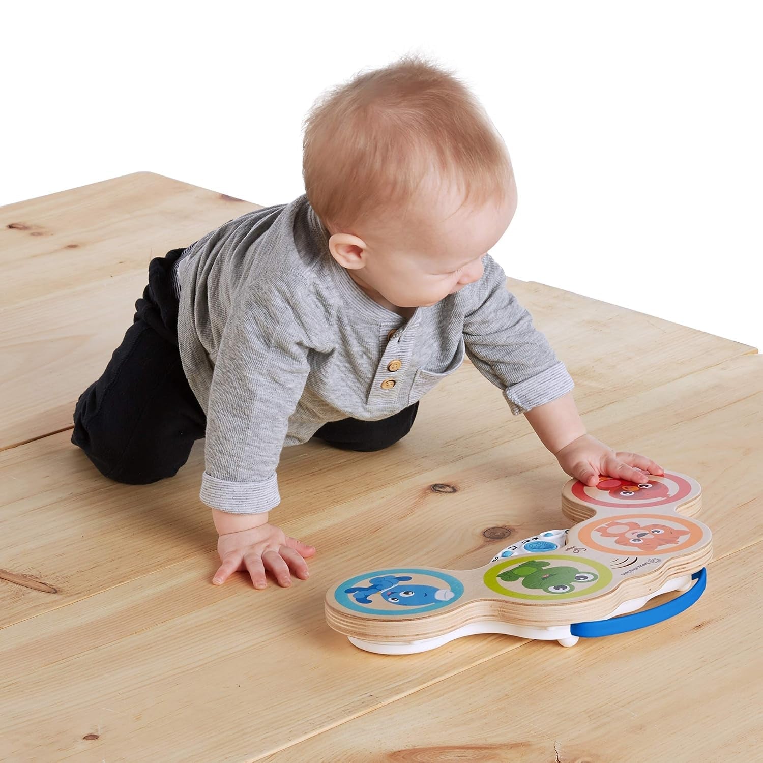 Baby Einstein Magic Touch musikalisk leksak med trätrumma för 6 månader och uppåt & Hape Penguin Musical Wobbler, färgglad vinklar melodi, Roly-Poly Toy för 6 månader och uppåt Bebe Toys Naty Shop