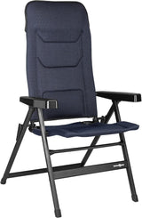 BRUNNER Rebel PRO (S-M-L) Hopfällbar stol för camping, trädgård, uteplats Tillverkad av aluminium, justerbar i 5 lägen, lastkapacitet upp till 150 kg, hög rygg, svarta eller blå Resekuddar Naty Shop Standardtitel