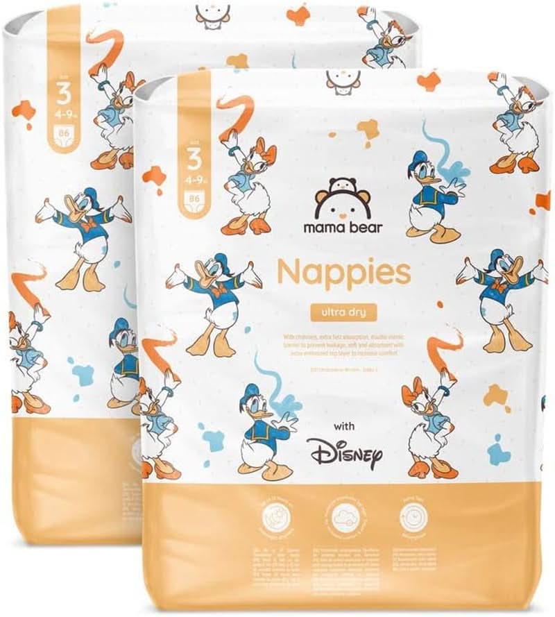 Mama Bear Disney Ultra Dry blöjor storlek 4 (8-14 kg), vit, 84 stycken (1 förpackning) Naty Shop storlek 3 (4-9 kg) Månadsförpackning