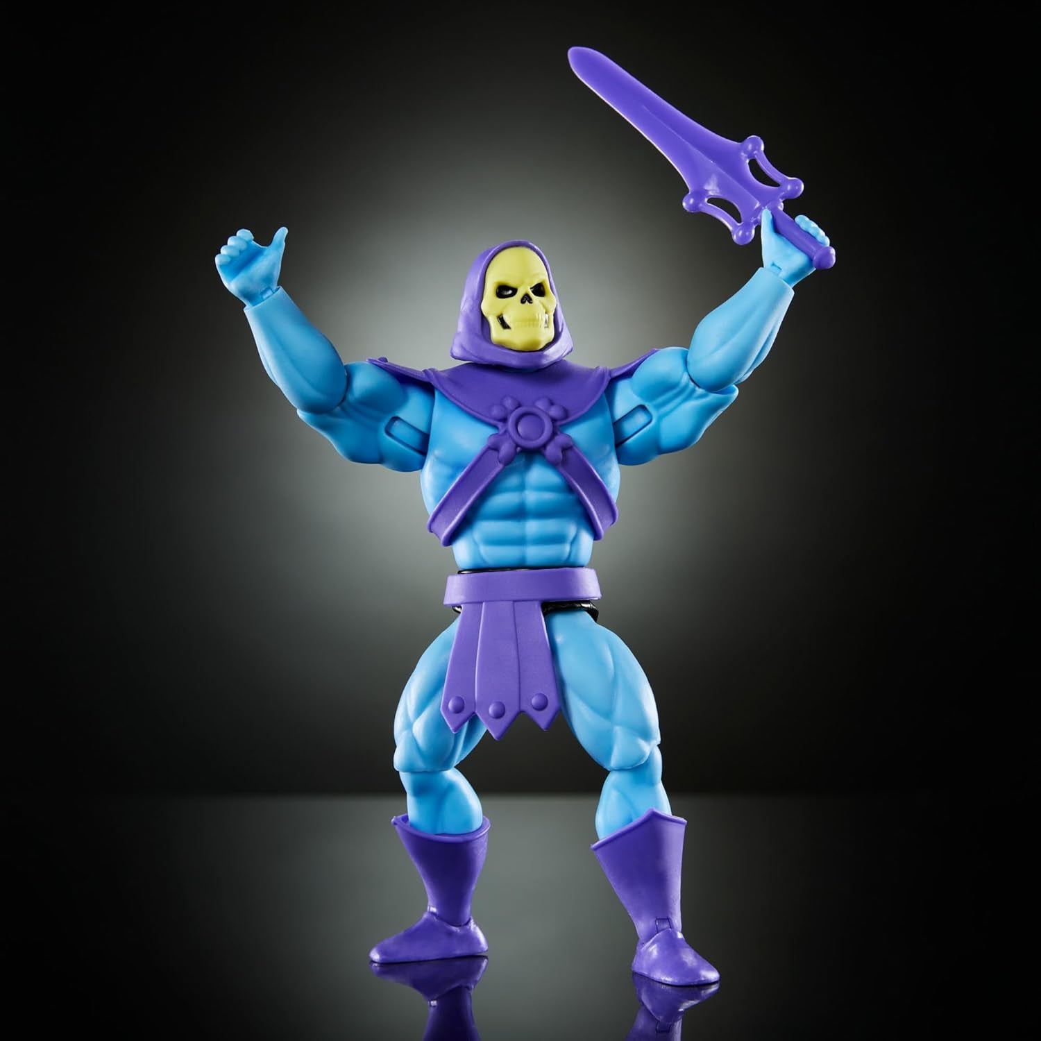 Masters of the Universe Origins-leksak, skelettfigur från den tecknade samlingen, skurk stående ca. 14 cm med rustning, stav, svärd och 2 masker, HYD24 Actionfigurer Naty Shop