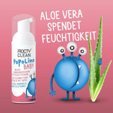 PopoLino Baby mjukt bottenskum istället för våta babyservetter. Veganskt och naturligt kosmetiskt rengöringsskum! Bottenskum med aloe vera, trollhassel, bergamott och vitamin E. Gör bottnar och miljön glad.