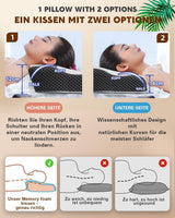 Nacksmärtskudde, ergonomisk ortopedisk nackkudde, sidobaksida buken Memory Foam Kudde, Antisnarkningskudde för män kvinnor (62 * 34,5 * 12/8cm) Cervikala ortopediska kuddar Naty Shop