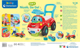 Clementoni - 17747 - Nicolò Go Go 3 i 1 - Åkbil, elektronisk inlärningshögtalare, första steg, ljus och ljud, spel för 1-åringar - Tillverkat i Italien Bebe Toys Naty Shop