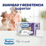 Regina Feeling - 42 rullar toalettpapper, 175 ark med tre lager, naturligt bomullsextrakt och delikat doft, 60 % återvunnen plastförpackning, 100 % Fsc-certifierat papper