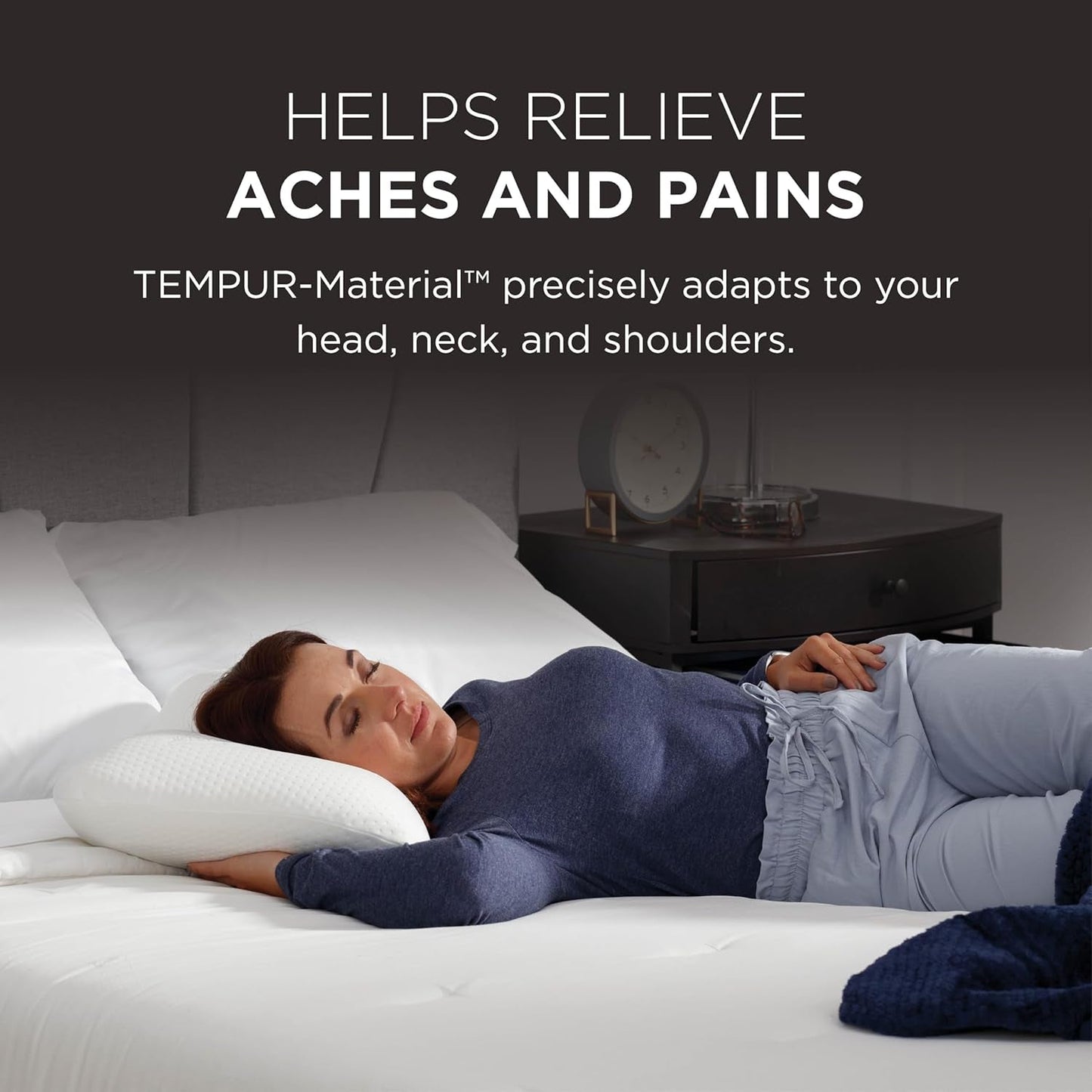 TEMPUR-PEDIC Symphony Kudde Tillverkad av memory foam, Lyxig, Mjuk, Standard, Vita Standardkuddar Naty Shop