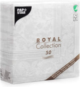 Papstar 11682 50 servetter "Royal Collection" 1/4-faldig 40 X 40 cm "Ornaments", vit