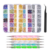 Nail Rhinestones med prickverktyg, 3D-nageldekoration, nagelglitterstenset, nagelkonstglitter, nageltillbehör Nageldesign med pincett