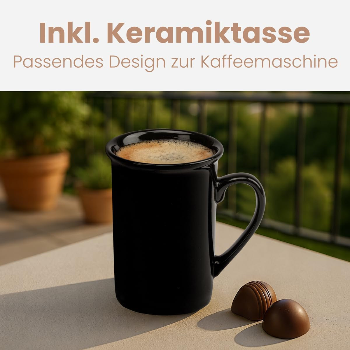 Clatronic® 1-kopps kaffebryggare | Perfekt espressomaskin för ensamstående | Espressomaskin med filter, inklusive keramisk kopp | Liten espressomaskin med filter, perfekt för resor | KA 3356