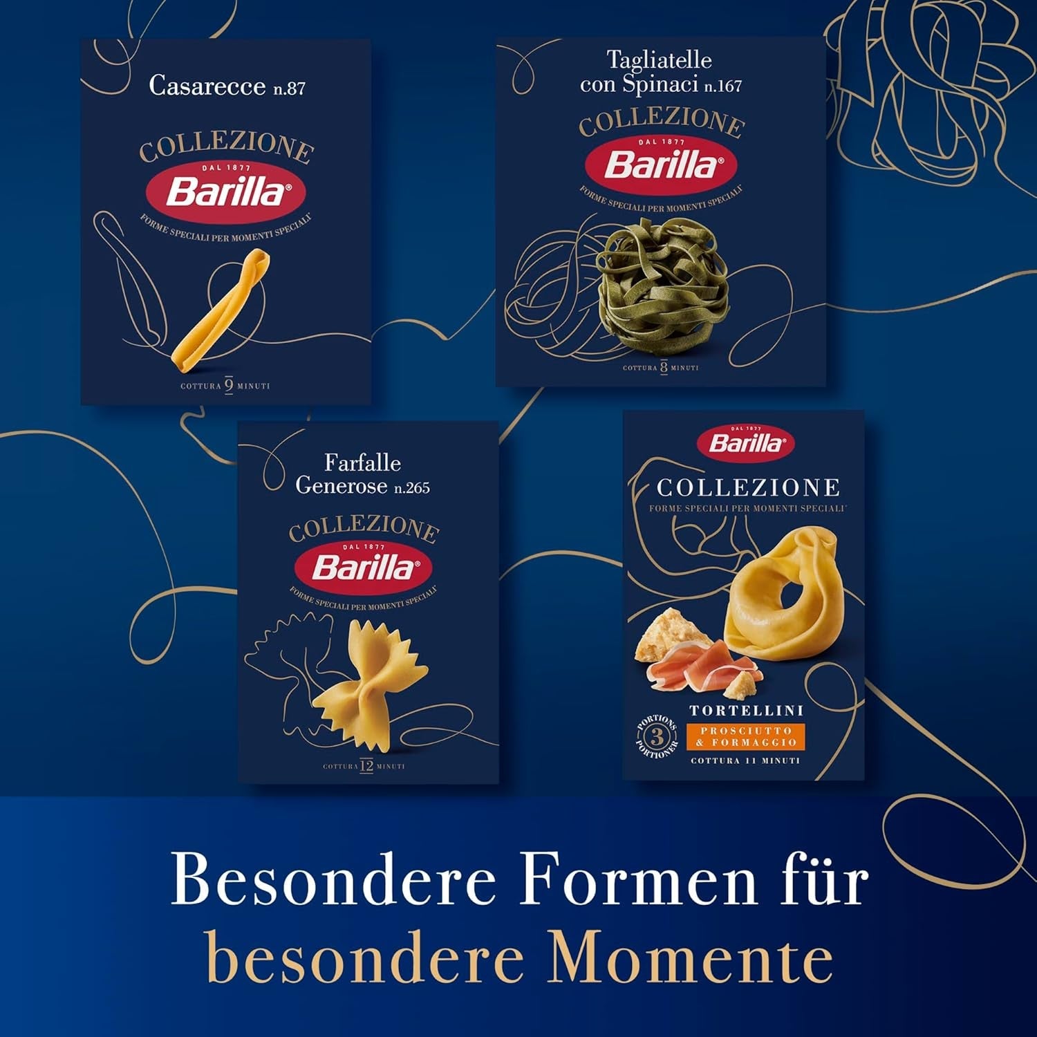 Barilla Collezione Farfalle Pasta gjord av högkvalitativt durumvete, alltid al dente, (1 x 500g)