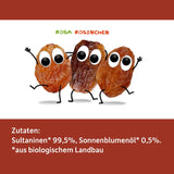 FRECHE FREUNDE Ekologiska russin, Trockenfrüchte ohne Zucker, ohne Zusatzstoffe, ungeschwefelt, i små Snackboxen, Sultaninen für Kinder, 20er Pack, 20 x (3x14g)