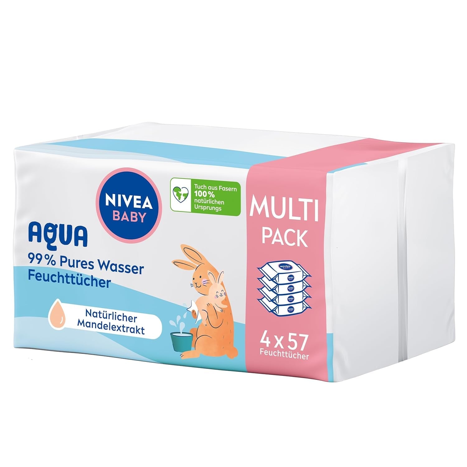 NIVEA Baby Aqua våtservetter 4x57 st